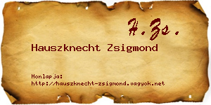 Hauszknecht Zsigmond névjegykártya